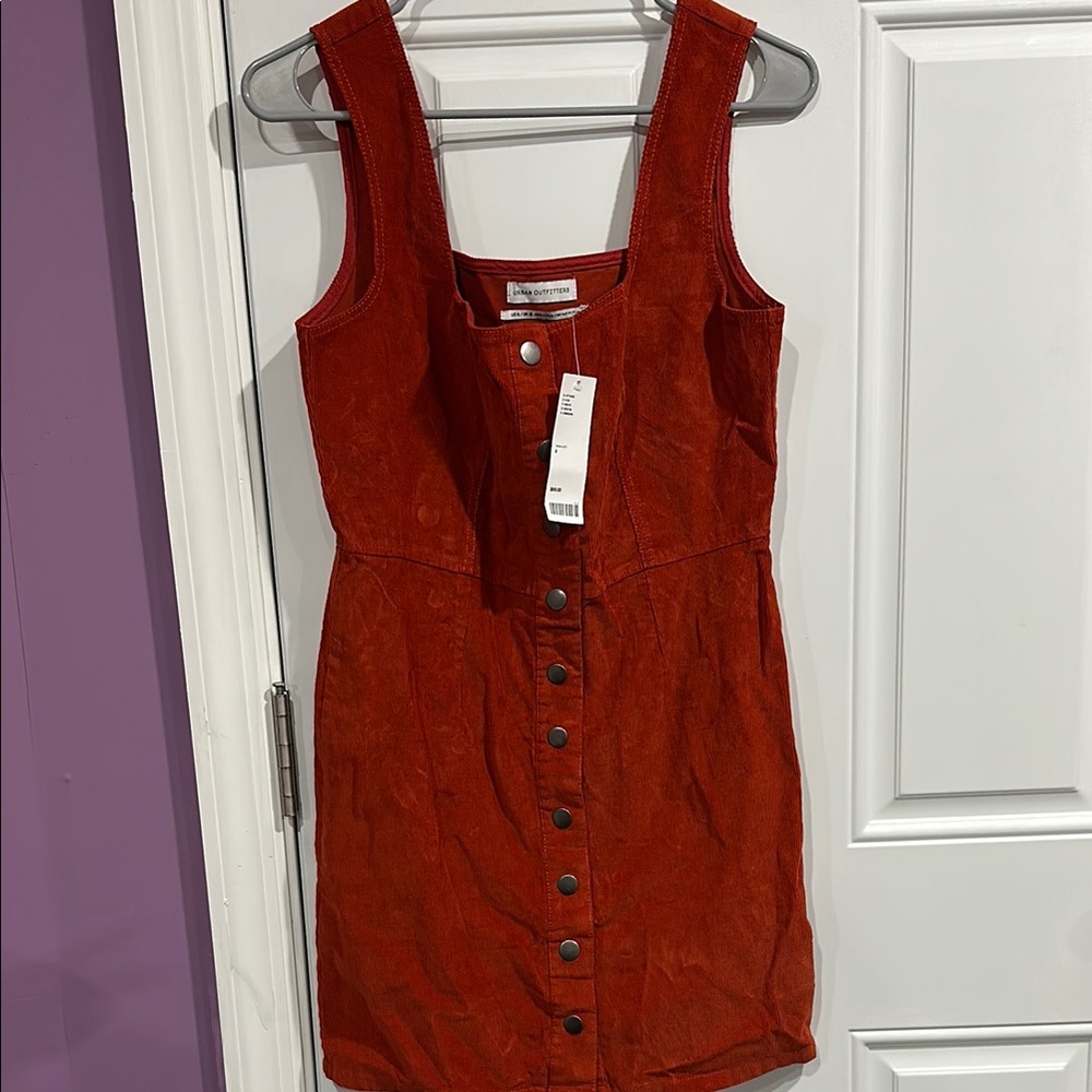 Urban Outfitters Red Orange Ribbed Sheath Mini Dress